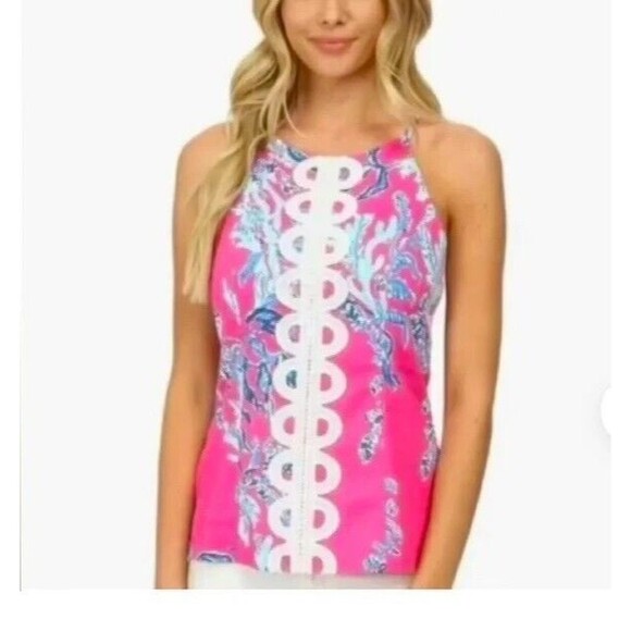 Lilly Pulitzer‎ Annabelle Samba Capri Halter Top Preppy Women zip closure 4 - Picture 1 of 5
